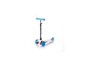 3800151972686 - Kinderroller Mini klappbar verstellbar PU Räder leuchten ABEC-7 Bremse hellblau