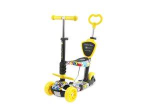 3800151973164 - Kinderroller Draxter Plus 3 in 1 Schiebestange Sitz Vorderräder LED gelb