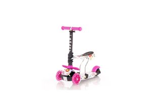 3800151977339 - Kinderroller Laufrad 2 in 1 Smart PU Räder leuchten klappbar verstellbar rosa Blumen