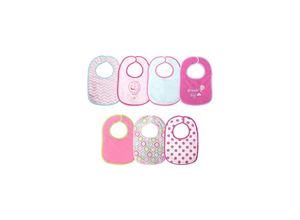 3800151980360 - Baby Care Babylätzchen 7-teiliges Set Klettverschluss einlagig wasserdicht rosa