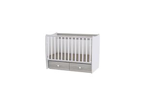 3800151985938 - Babybett MATRIX NEW Babyschaukel 2 Schubladen Kinderbett 120 x 60 cm grau