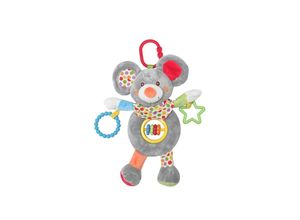 3800151991250 - Baby Kuscheltier Activitiy Spielzeug Plüsch Greifling C-Ring ab Geburt grau