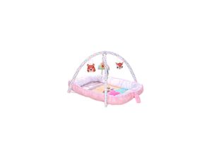 3800151993117 - Spielbogen Krabbeldecke Nest 2 in 1 Babynest hängende Stofftiere Spiegel rosa