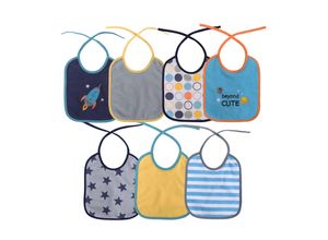 3800151993520 - Baby Care Babylatz-Set 7-teilig einlagig zum Binden waschbar ab Geburt blau