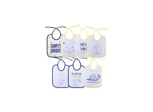 3800151993544 - Baby Care Babylatz 7-teiliges Set zweilagig waschbar Bindebänder ab Geburt blau