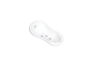 3800151998174 - Babybadewanne 84 cm lang Ablagefächer ergonomische Form ab Geburt weiß grau