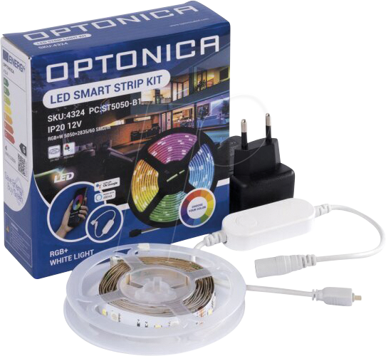 3800156643253 - OPTONICA LED-Strip RGB WW 4325 EEK G 12 V 12 W 480 lm Netzteil WiFi 2 m