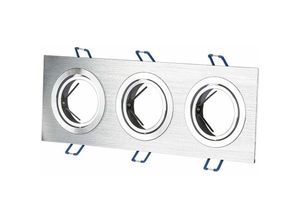 3800157607391 - V-tac - VT-784SQ-AB Verstellbarer rechteckiger dreifacher LED-Einbaustrahler 3GU10 in gebürstetem Aluminium sku 3610 - Aluminium