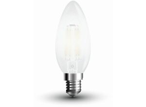 3800157609104 - Vtac - v-tac LED-Glühbirne E14 4W 100LM W Kerze Glühfaden Satin 6400K