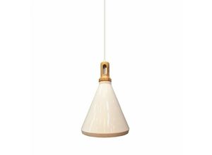 3800157611343 - V-tac - Hängendes Licht 1MT E27 Elegant Stylish Ф250mm - Mod VT-7525 sku 3761 - Weiss Holz - Weiß