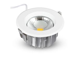 3800157611947 - VT-26101 Runder LED-Einbaustrahler cob weiße Farbe 10W 120LM W kaltweißes Licht 6400K Treiber inklusive - sku 1272 - Aluminium - V-tac