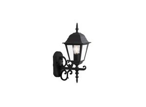 3800157617789 - Vtac - Wandleuchte Aussen Laterne Wandlaterne schwarz Wandlampe Fassadenleuchte Aluminium Glas klar 1x E27 BxHxT 148x40x225 V-Tac 7519