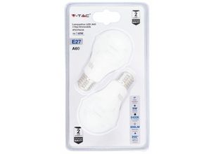 3800157623803 - Vtac - v-tac LED-Glühbirne E27 9W A60 3 Stufen dimmbar 6400K (Blister 2 Stück)