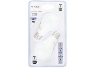 3800157623896 - Vtac - v-tac LED-Lampe E27 11W 100LM W A60 6400K (Blister 2 Stück)