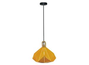 3800157630184 - Led Prisma Metallkronleuchter mit E27 Fassung (Max 60W) Farbe Gelb und Holzstiel - V-tac