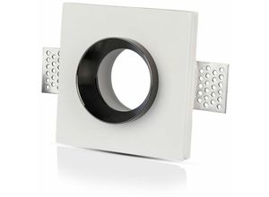 3800157635639 - VT-866 GU10-GU53 gehäuse quadratischer eingelassener weißer Gips mit metall chrom für spotlights - SKU 3149 3800157635639 - VT-866 GU10-GU53 gehäuse quadratischer eingelassener weißer Gips mit metall chrom für spotlights - SKU 3149