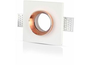 3800157635646 - V-tac - VT-866 GU10-GU53 gehäuse quadratischer eingelassener weißer Gips mit metall Roségold für spotlights - sku 3150 - Rose Gold