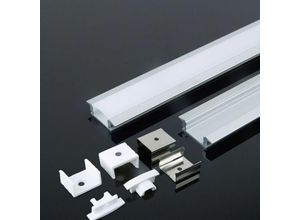 3800157636780 - Vtac - v-tac Silbernes Aluminiumprofil für LED-Streifen zum Einbau (max Länge 124 mm) Satinierte Abdeckung 2000 x 247 x 7 mm