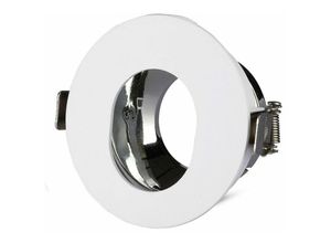 3800157639071 - VT-874 GU10-GU53 Beschlag Weiß+Chrom runde 15° verstellbarer ovales loch twist to open für led Spotlights - sku 3164 - Weiß - V-tac