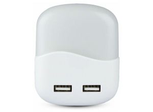 3800157645034 - V-tac - pro VT-84 led Nachtlicht chip Samsung 3000K quadratish weiße form mit Sensor Licht + USB-Anschluss - sku 507 - Weiß