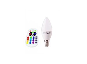 3800157646734 - Vtac - v-tac smart VT-2214 35W led lampe bulb smd E14 Kerze form rgb+w neutralweiß 4000k mit Fernbedienung rf - sku 2770 - Weiß