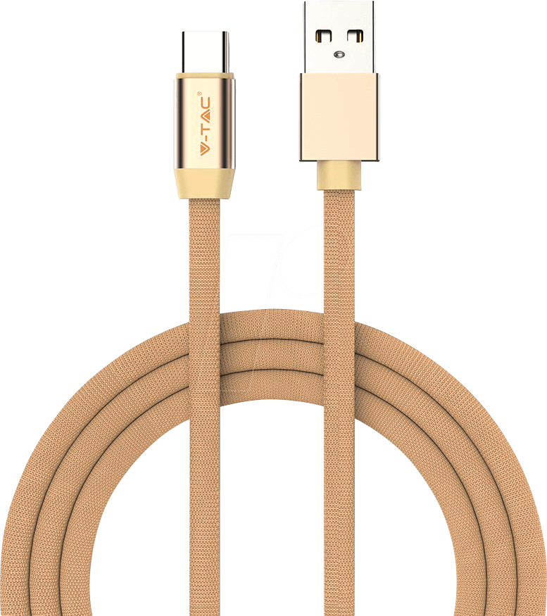 3800157647519 - VT-5342 G - Sync- & Ladekabel USB A -> USB C 10m baumwoll gold