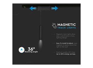3800157652872 - Vtac - v-tac 15W 24V UGR19 Farbe Schwarz 4000K IP20 CRI90 Abgehängte Magnetic Track led cob Strahler