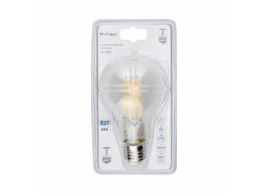 3800157656122 - Vtac - v-tac LED-Glühbirne E27 8W A65 Filament 2700K (Blister 1 Stück)