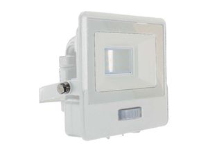 3800157661270 - V-tac - LED-Flutlichtstrahler mit PIR-Sensor - Samsung - IP65 - Weiß - 10W - 735 Lumen - 4000K - 5 Jahre - Modell Nr - VT-118S-W