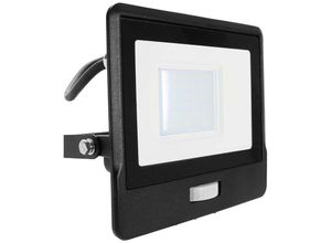 3800157661461 - V-tac - LED-Flutlichtstrahler mit PIR-Sensor - Schwarz - Samsung - IP65 - 30W - 2340 Lumen - 6500K - 5 Jahre - Modell Nr - VT-138S-1-B