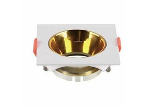 3800157664479 - Vtac - v-tac GU10 Quadratischer LED-Einbaustrahler Weißer Körper Reflektor Gold