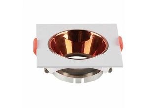 3800157664486 - Vtac - v-tac GU10 Quadratischer LED-Einbaustrahler Weißer Körper Rose Gold Reflektor