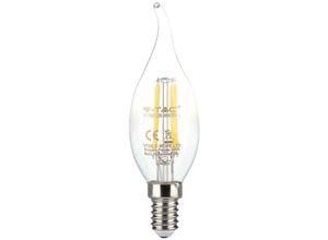 3800157683500 - Vtac - v-tac LED-Glühbirne E14 4W 100LM W Kerze Flamme Glühfaden 3000K