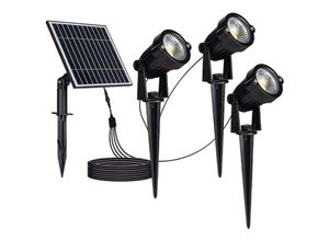 3800157697323 - V-tac - 312W led Gartenstrahler mit Erdspieß und Solarpanel Schwarz Farbe 3000K IP65