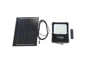 3800157698214 - V-tac - VT-55100 LED-Flutlicht 1200lm angetrieben durch Solarpanel 12W Photovoltaikbatterie mit Fernbedienung natürliches weißes Licht 4000k sku 6967