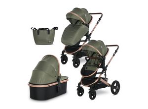 3800166101842 - Kombikinderwagen Boston 2 in 1 Sportsitz Babywanne Mückennetz bis 22 kg grün