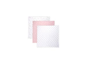 3800166104058 - Wickeldecke Babydecke Trio Größe 80 x 80 cm 3er Set 100% Baumwolle rosa weiß