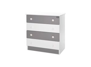 3800166104362 - Kommode Dresser 81 x 50 x 86 cm 4 große Schubladen schnelle Montage weiß dunkelgrau