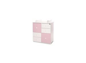 3800166104379 - Kommode Cupboard 83 x 71 x 96 cm 4 Schubladen 2 Türen mit Regalboden pink