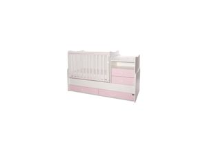 3800166104416 - Baby- Jugendbett Combo umbaubar 2 Kinder gleichzeitig Schaukelfunktion pink