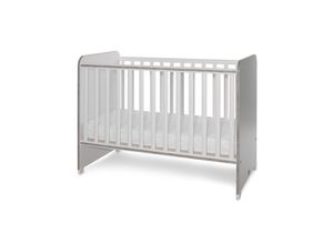 3800166105185 - Babybett Sweet Dream 124 x 68 x 95 cm Unterbettrahmen mit zwei Ebenen weiß grau