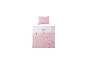 3800166105291 - Baby-Bettwäsche 7-teiliges Set First Dreams Decke Kissen Laken Himmel rosa Schmetterlinge