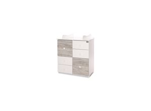 3800166107080 - Kommode Cupboard 83 x 71 x 96 cm 4 Schubladen 2 Türen mit Regalboden weiß grau