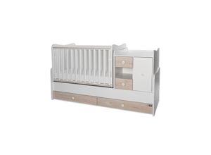 3800166107370 - Babybett Jugendbett 3 in 1 Mini Max umbaubar für 2 Kinder gleichzeitig grau weiß