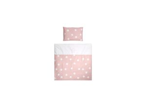 3800166109398 - Baby-Bettwäsche 7-teiliges Set First Dreams Decke Kissen Laken Himmel rosa Sterne