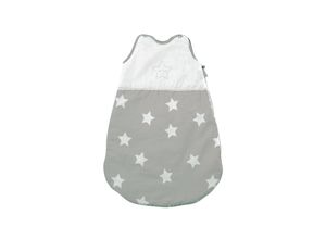 3800166109411 - Baby Winterschlafsack 0-6 Monate 60cm lang 100% Baumwolle Reißverschluss grau Sterne