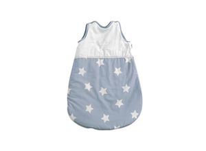 3800166109435 - Baby Winterschlafsack 0-6 Monate 60cm lang 100% Baumwolle Reißverschluss blau Sterne