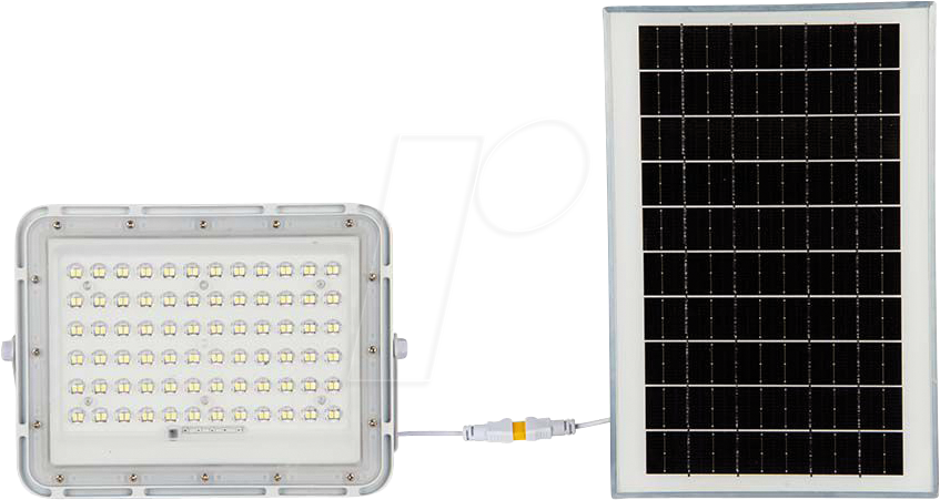 3800170200739 - VT-120W Weißer LED-Strahler mit 15W Solarpanel und ferngesteuertem LED-Flutlicht mit austauschbarer Batterie 4000 k 3 m Kabel – 7844 - Weiß - V-tac