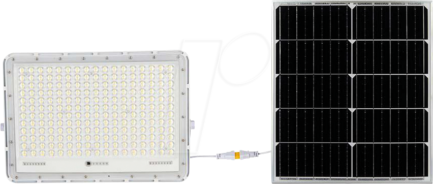 3800170200760 - VT-240W Weißer LED-Fluter mit 30-W-Solarpanel und Fernbedienung LED-Flutlicht mit austauschbarer Batterie 6400 k 3 m Kabel – 7847 - Weiß - V-tac