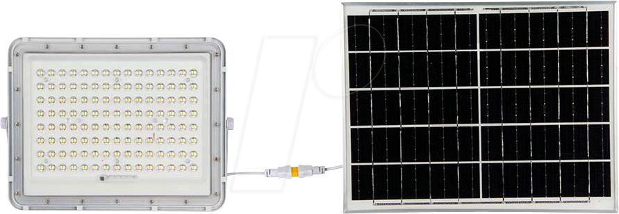 3800170200777 - VT-240W Weißer LED-Strahler mit 30-W-Solarpanel und Fernbedienung LED-Flutlicht mit austauschbarer Batterie 4000 k 3 m Kabel – 7848 - Weiß - V-tac